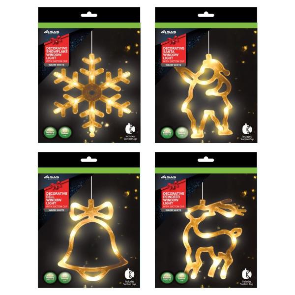 Christmas Battery Operated Decorative Light Window Silhouette With Suction Cup