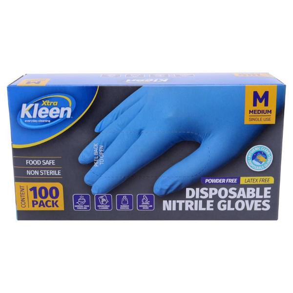 100 Pack Medium Powder Free Disposable Gloves