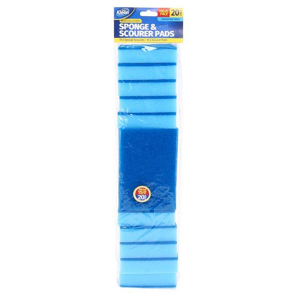 20 Pack Multi Mega Value Sponge 7 Scourer Pack