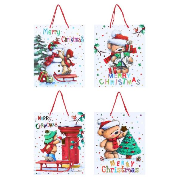 Medium Premium Series One Foil Christmas Gift Bag - 26cm x 32cm x 10.5cm