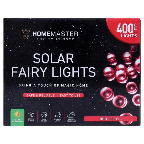 Red 2 Functions 400 Led Fairy Solar Light - 25.5m