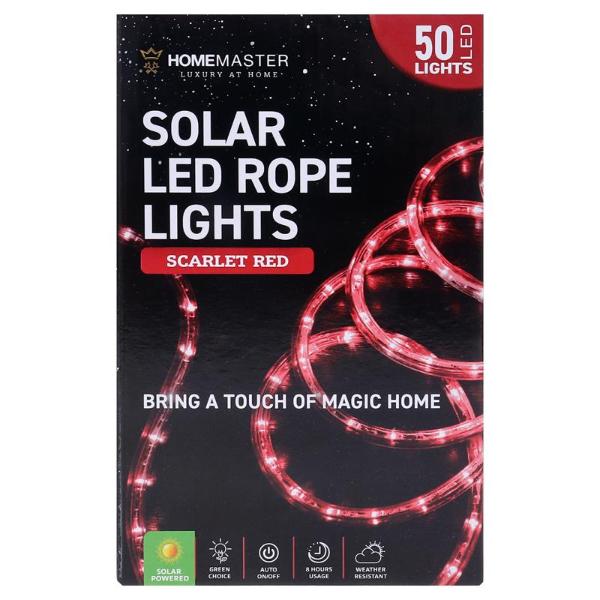 Red 8 Functions 50 Led Rope Solar Light - 700cm