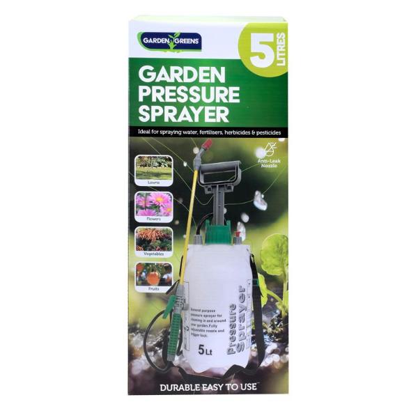 White & Green Pressure Sprayer Pump Action - 5L