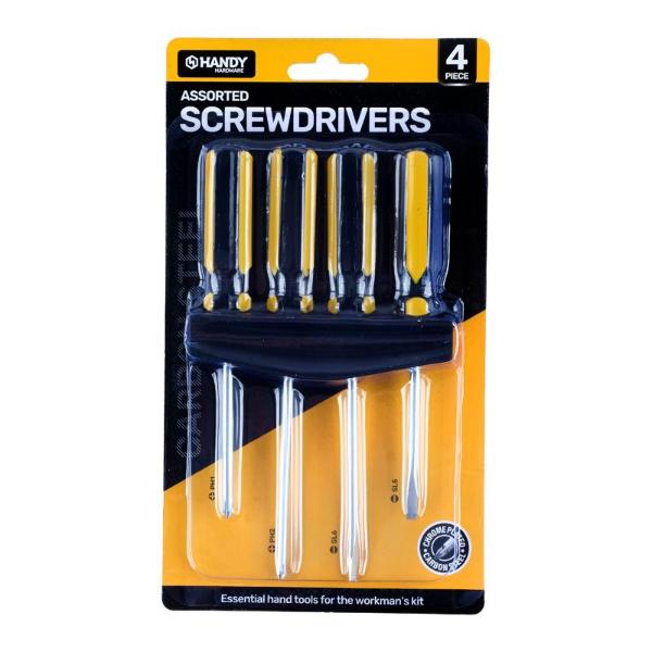 4 Pack Assorted Screwdrivers Set With Holder