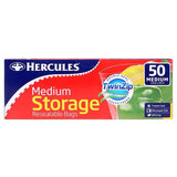 Load image into Gallery viewer, 50 Pack Medium Reusable Hercules Twin Zip Storage Bags - 22cm x 25cm

