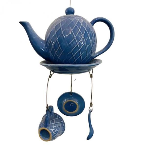 Porcelain Teapot Cup & Saucer Wind Chime - 28cm