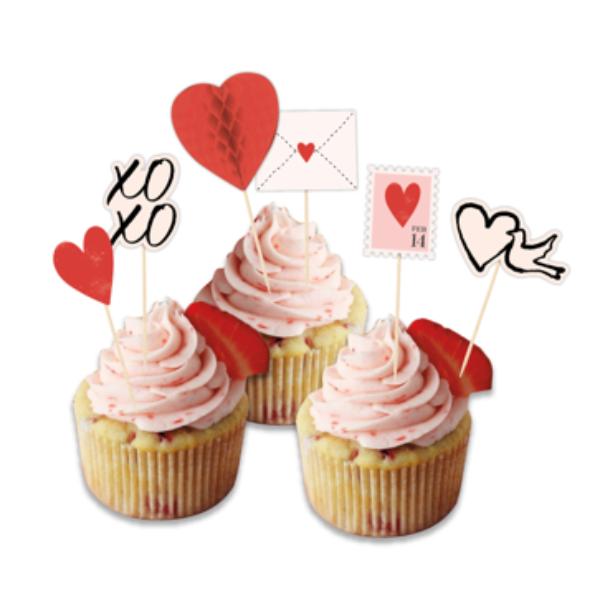 Valentines Day Love Cupcake Toppers