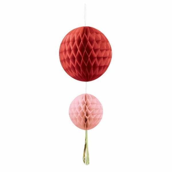 Red Honeycomb With Tassel - 30cm x 20cm
