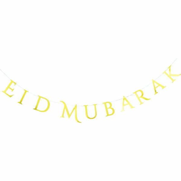 Gold Eid Mubarak Letter Bunting