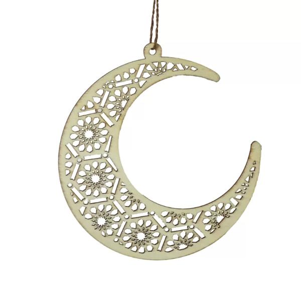 Wooden Moon Ornament - 16cm