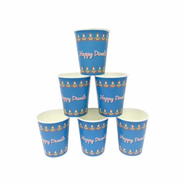 8 Pack Diwali Paper Cups - 266ml