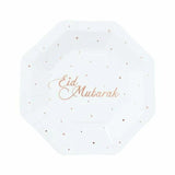Load image into Gallery viewer, 8 Pack Rose Gold Eid Mubarak Plates - 18cm
