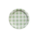 Load image into Gallery viewer, 20 Pack Round Green Gingham Paper Plate - 17cm
