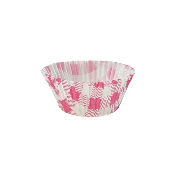 25 Pack Pink Gingham Cupcake Cup - 7cm x 3cm x 5cm