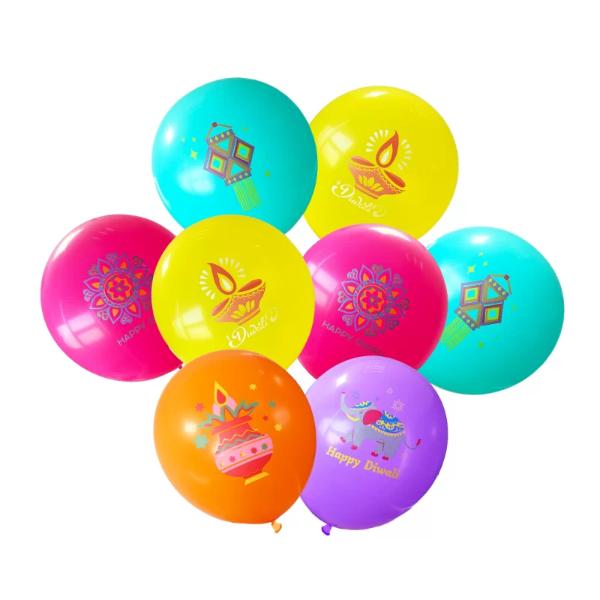 8 Pack Diwali Latex Balloon - 30cm