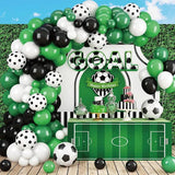 Load image into Gallery viewer, Green &amp; Black Soccer Party Balloon Garland Kit
