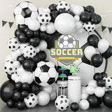 Load image into Gallery viewer, White &amp; Black Soccer Party Balloon Garland Kit

