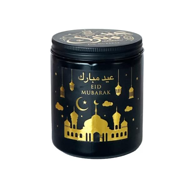 Black & Gold Eid Mubarak Scented Candle - 8cm x 10cm