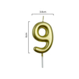 Load image into Gallery viewer, Metallic Gold Number 9 Candle Cake Topper - 3.8cm x 6cm
