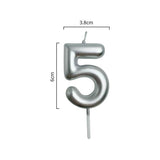 Load image into Gallery viewer, Metallic Silver Number 5 Candle Cake Topper - 3.8cm x 6cm
