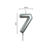Load image into Gallery viewer, Metallic Silver Number 7 Candle Cake Topper - 3.8cm x 6cm
