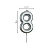 Load image into Gallery viewer, Metallic Silver Number 8 Candle Cake Topper - 3.8cm x 6cm
