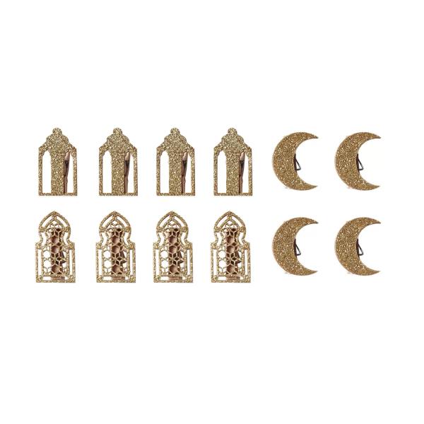 12 Pack Gold Ramadan Decoration - 5cm x 3cm