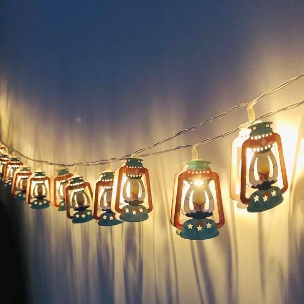10 Eid LED Oil Lamp Light Garland - 165cm