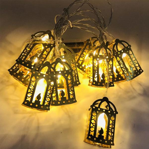 10 Eid LED Light Lantern Garland - 165cm
