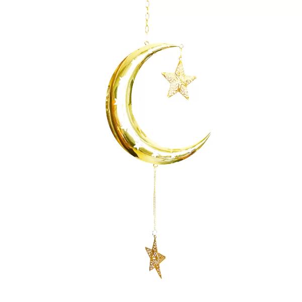 Hanging Moon Star Decoration - 20cm x 65cm