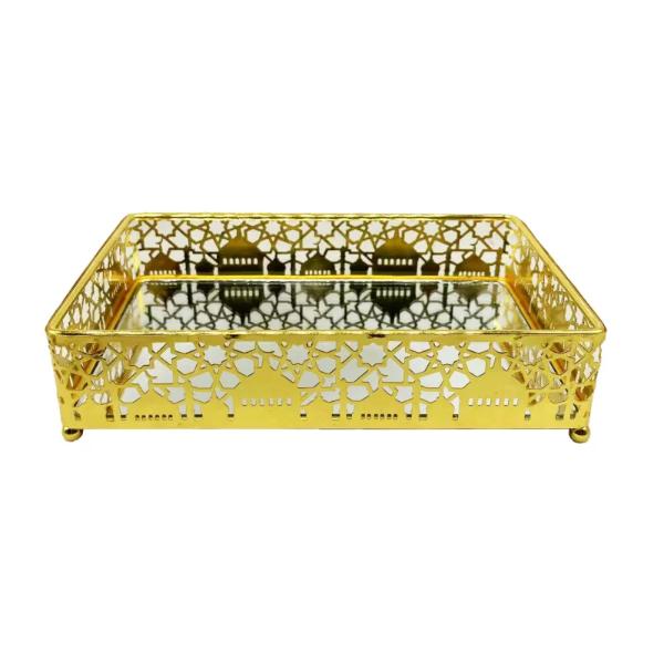 Eid Golden Rectangle Serving Tray - 20cm