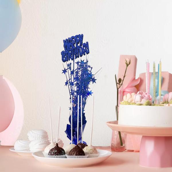 Centrepiece - Blue - HappyBirthday