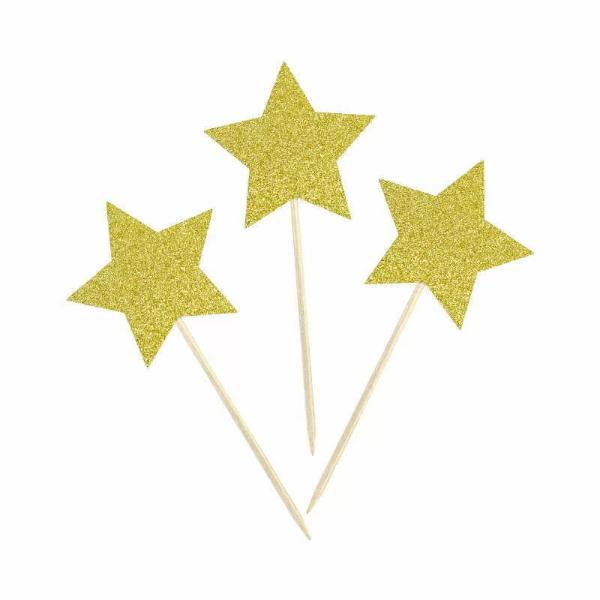 Gold Glitter Star Stick