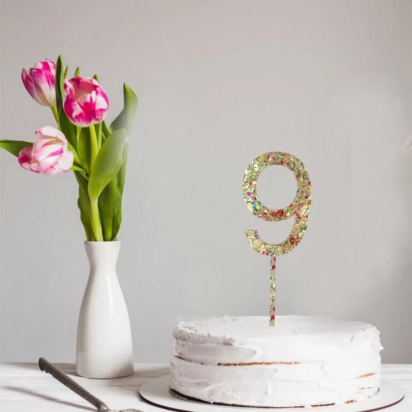 Acrylic Number Cake Topper - 9