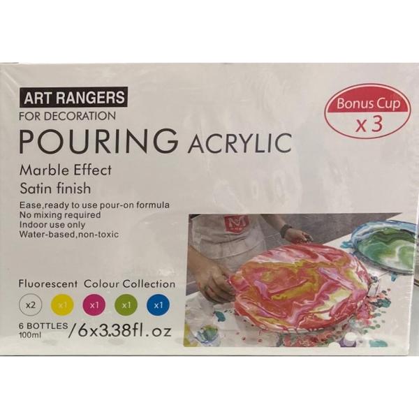 6 Pack Neon Acrylic Pouring Paint