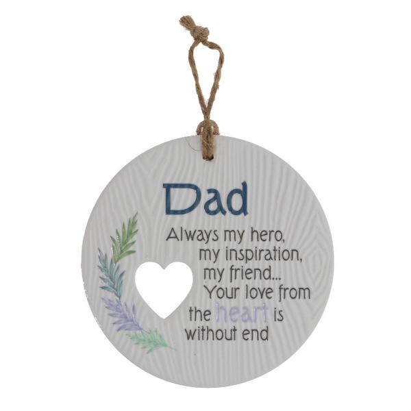 Ceramic Piece Of My Heart Dad Hanging Plaque