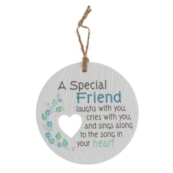 Ceramic Piece Of My Heart Special Friend Hanging Plaque