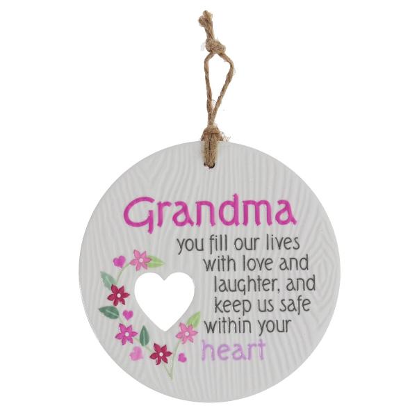 Ceramic Piece Of My Heart Grandma Hanging Plaque