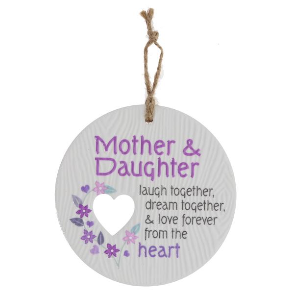Ceramic Piece Of My Heart Mother & Daughter Hanging Plaque
