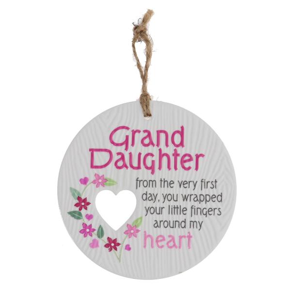 Ceramic Piece Of My Heart Grand Daughter Hanging Plaque