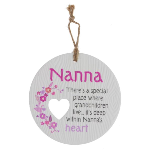 Ceramic Piece Of My Heart Nanna Hanging Plaque