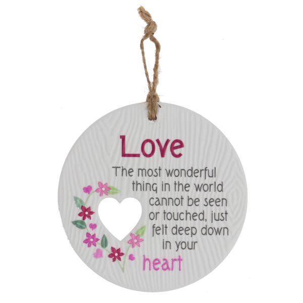 Ceramic Piece Of My Heart Love Hanging Plaque