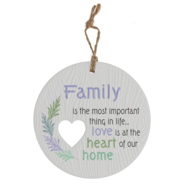 Ceramic Piece Of My Heart Family Hanging Plaque