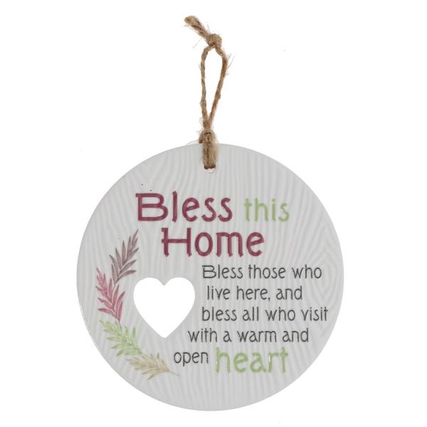 Ceramic Piece Of My Heart Bless This Home Hanging Plaque