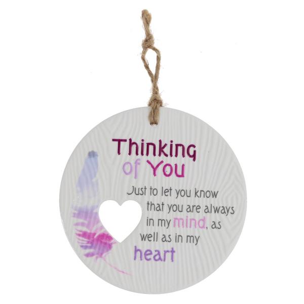 Ceramic Piece Of My Heart Thinking Of You Hanging Plaque