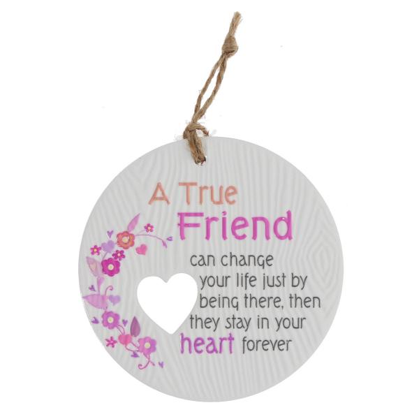 Ceramic Piece Of My Heart A True Friend Hanging Plaque