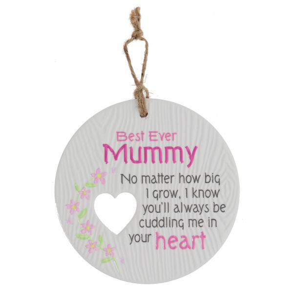 Ceramic Piece Of My Heart Best Ever Mummy Hanging Plaque