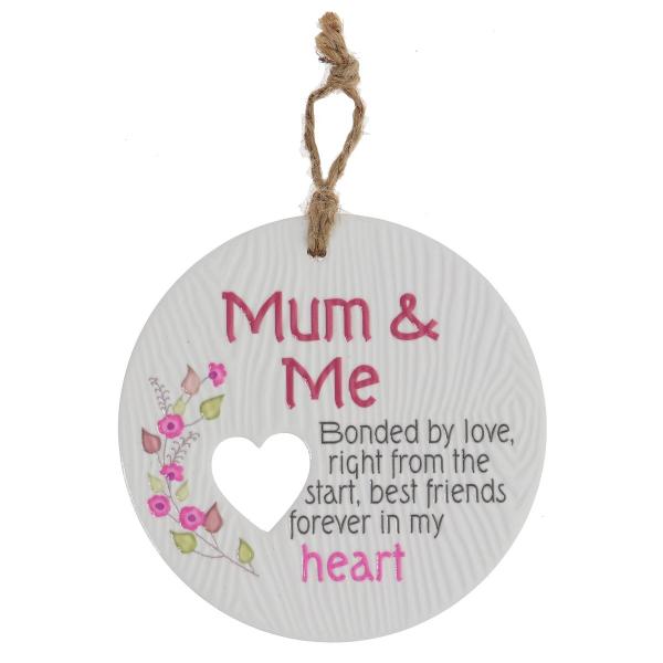 Ceramic Piece Of My Heart Mum & Me Hanging Plaque