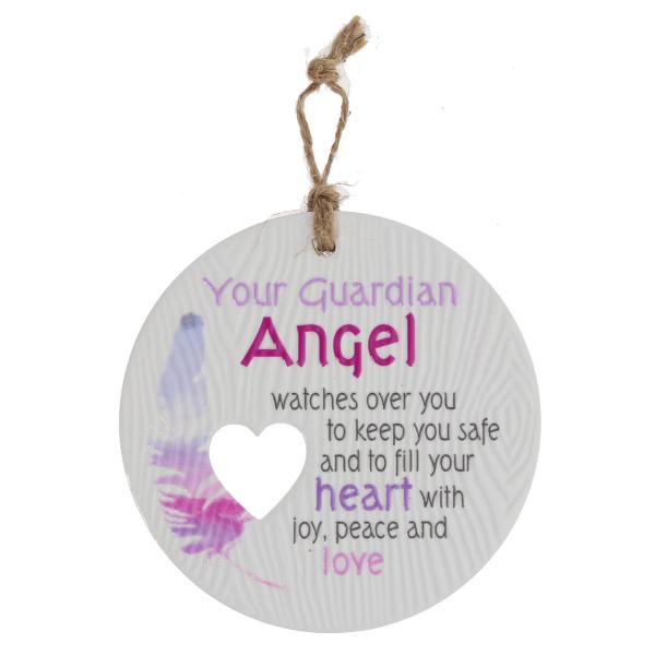Ceramic Piece Of My Heart Angel Hanging Plaque