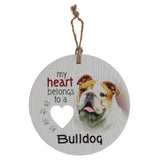 Load image into Gallery viewer, Ceramic Piece Of My Heart Bulldog Hanging Plaque
